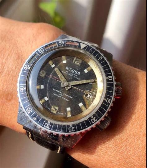 sicura super waterproof breitling diver plongeur|1973 Sicura Diver Compressor .